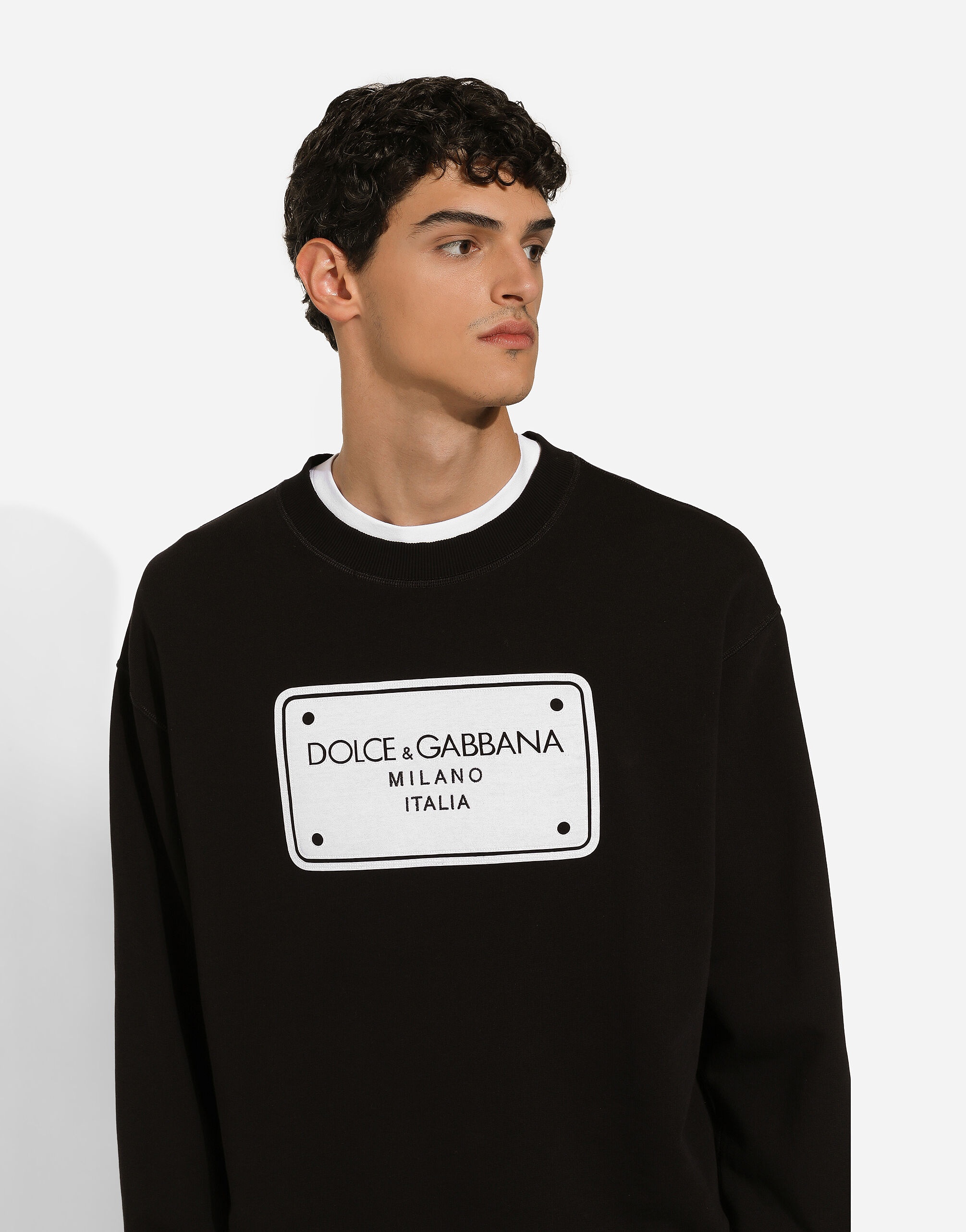 Jersey sweatshirt with DG logo tag embroidery - 4