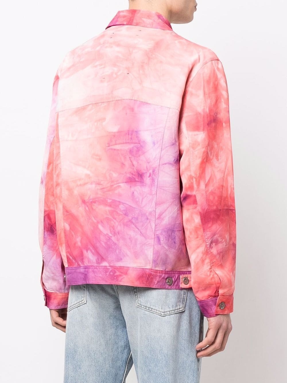 colour-block tie-dye jacket - 4