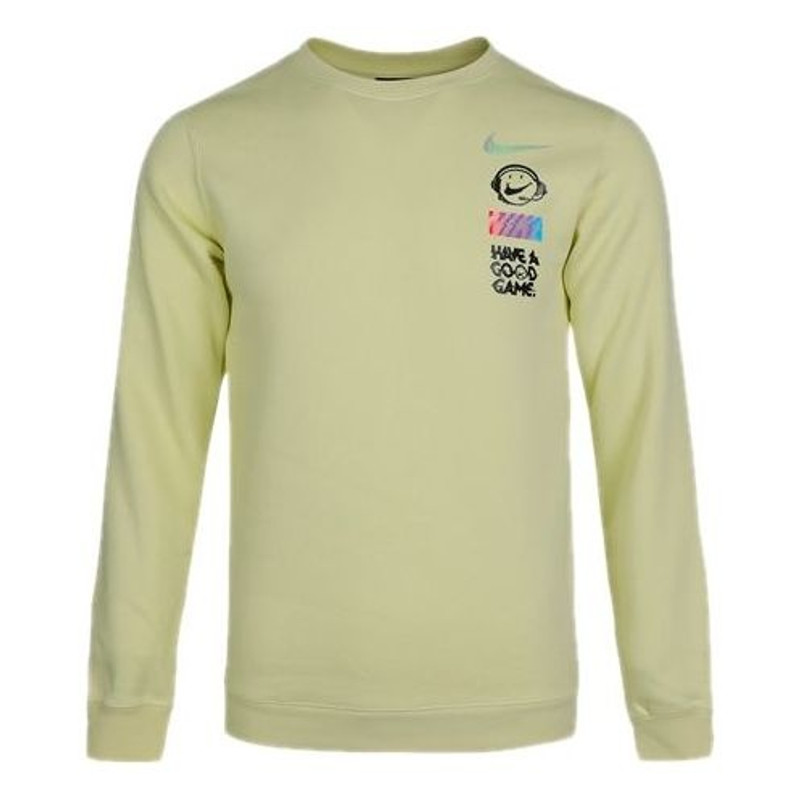 Nike Sportswear Club Fleece Round Collar Male Orange Green DC3938-750 - 1