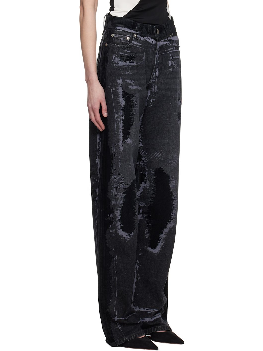 Black 'The Flocked' Jeans - 2