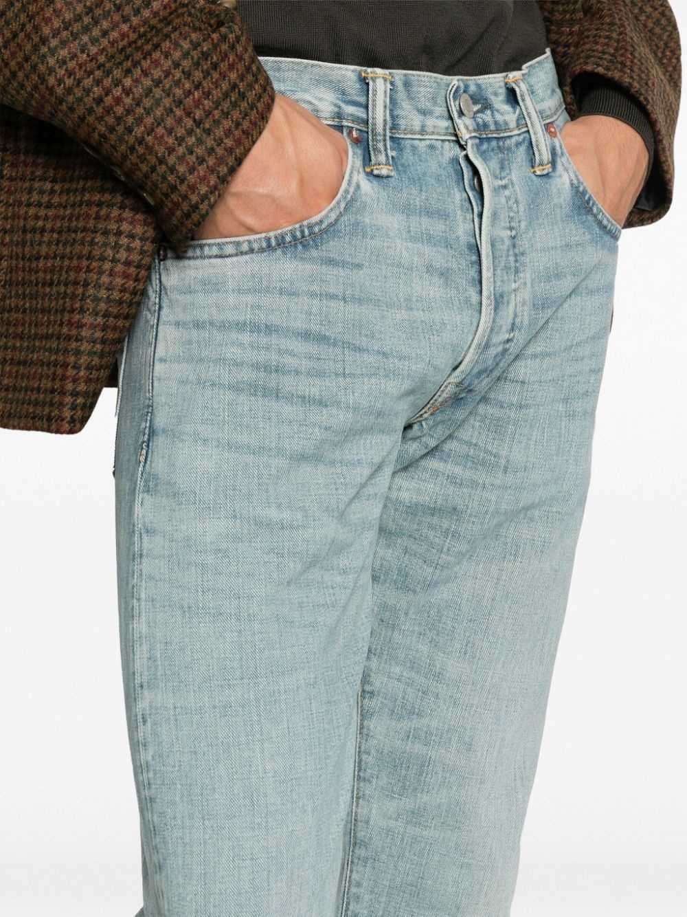 logo-patch straight jeans - 5