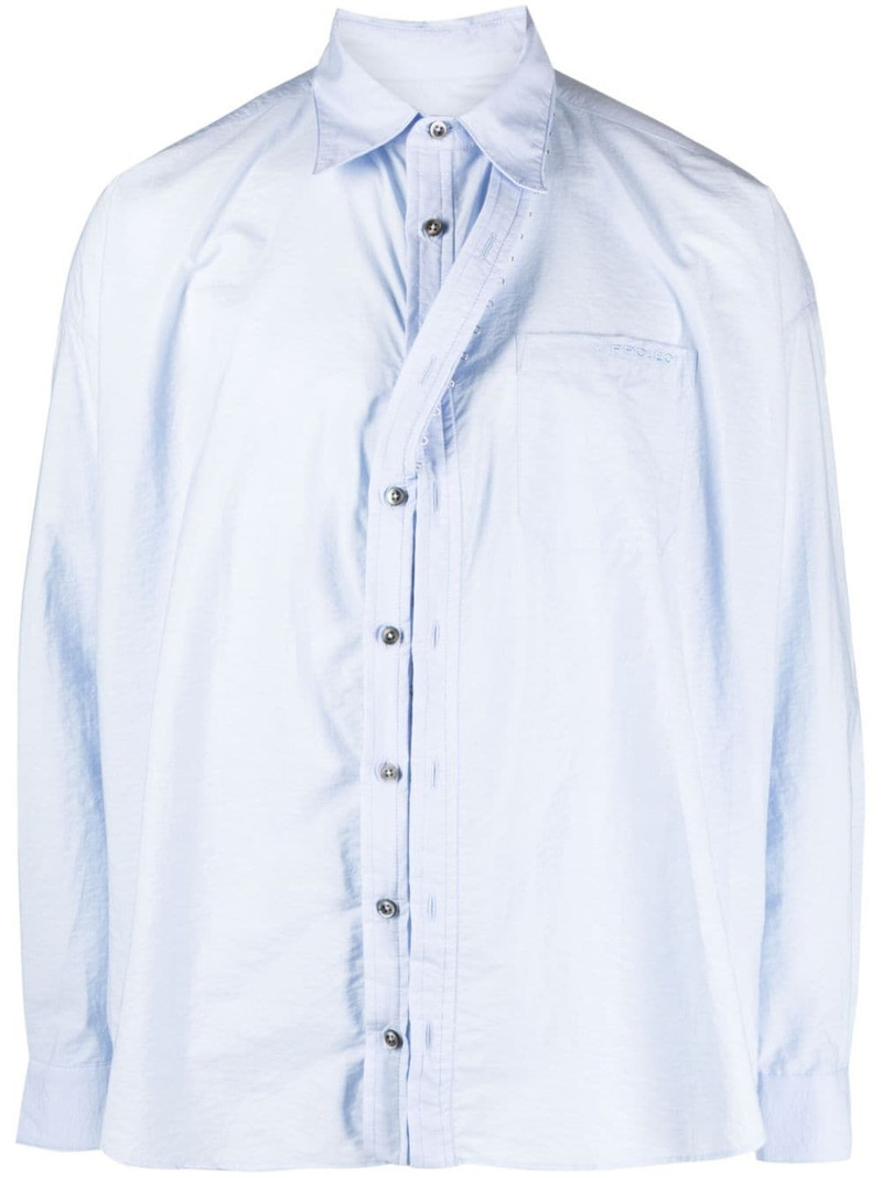 asymmetric cotton-blend shirt 1