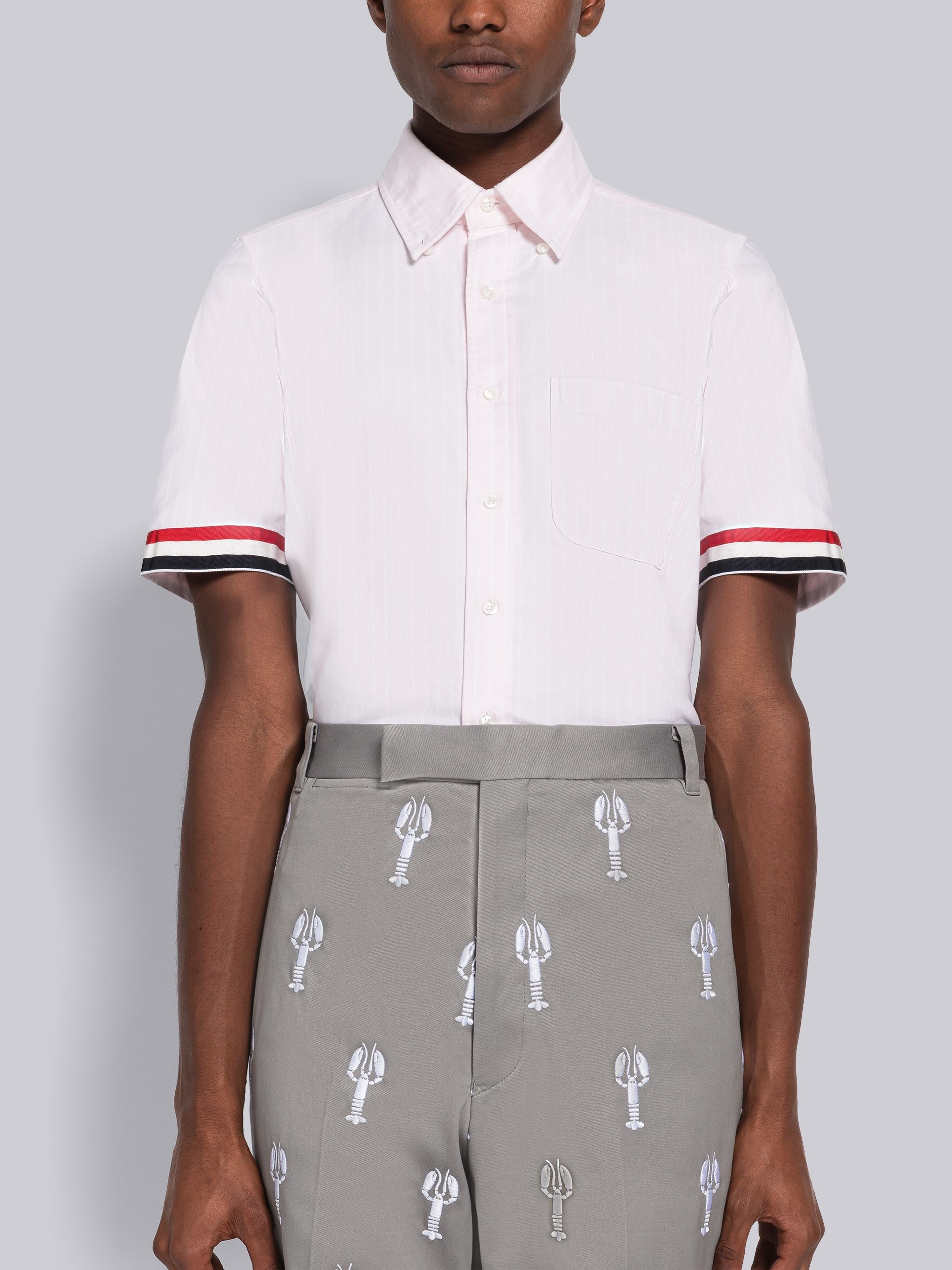 Shadow Pinstripe Oxford Short Sleeve Shirt - 1