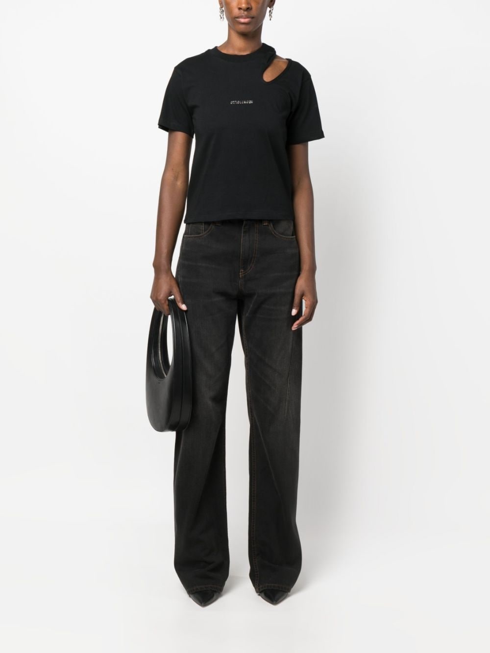 cut-out detail organic cotton T-shirt - 2