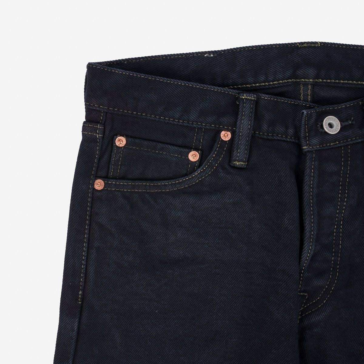 IH-666s-21OD 21oz Selvedge Denim Slim Straight Indigo Overdyed Black - 6