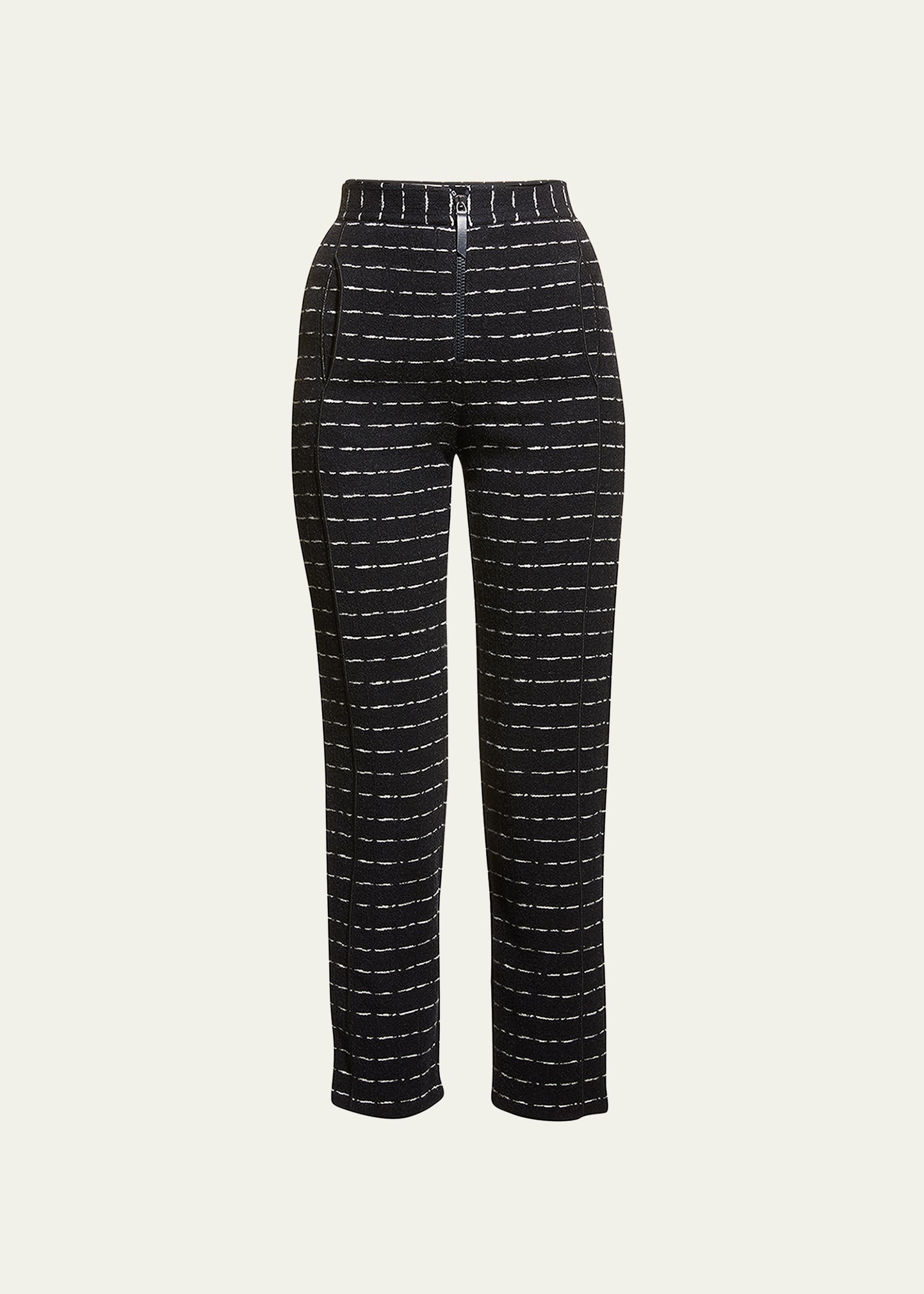 Straight-Leg Ankle Jersey Jacquard Pants - 1