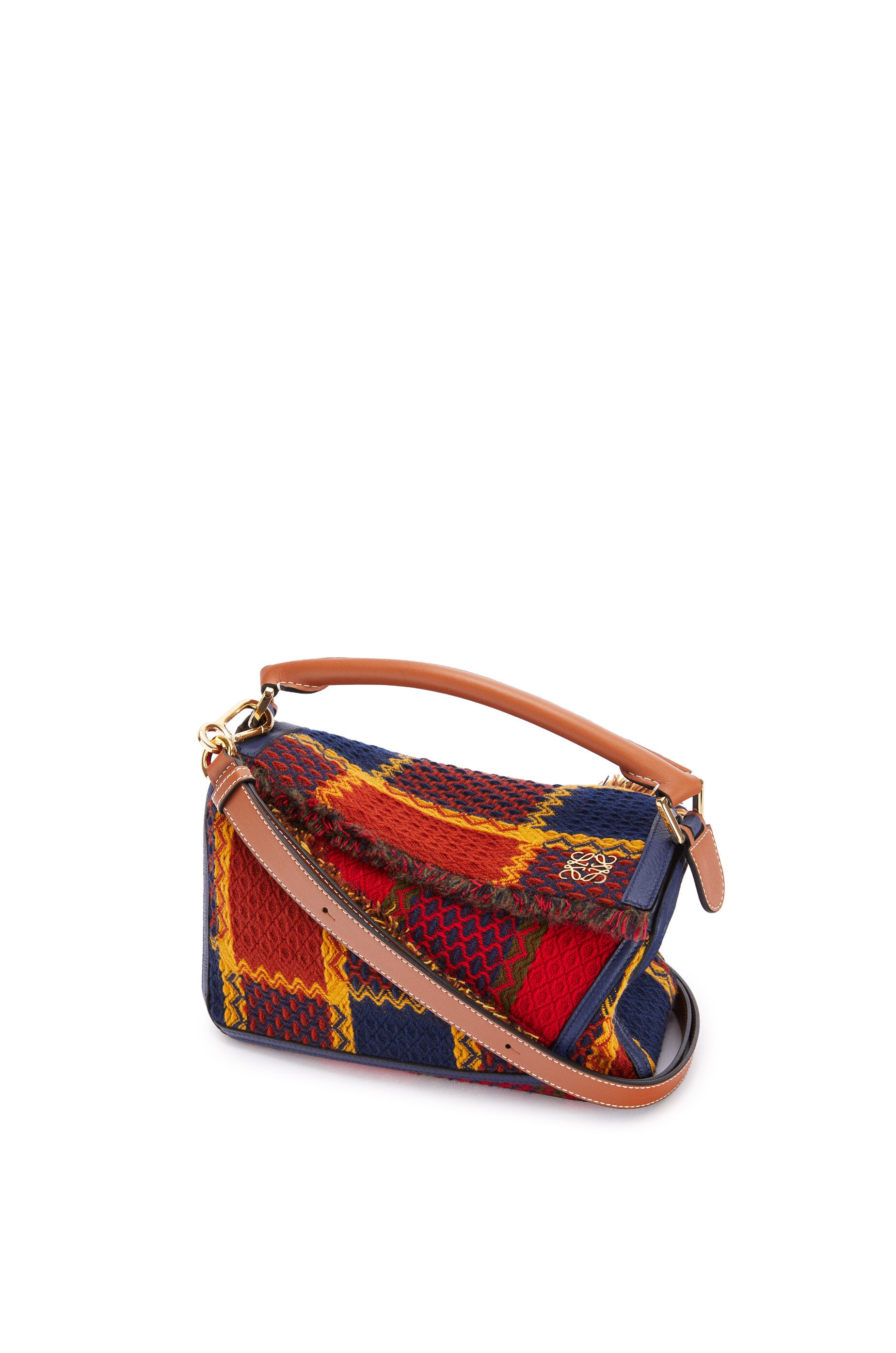 Small Puzzle bag in tartan and calfskin - 5