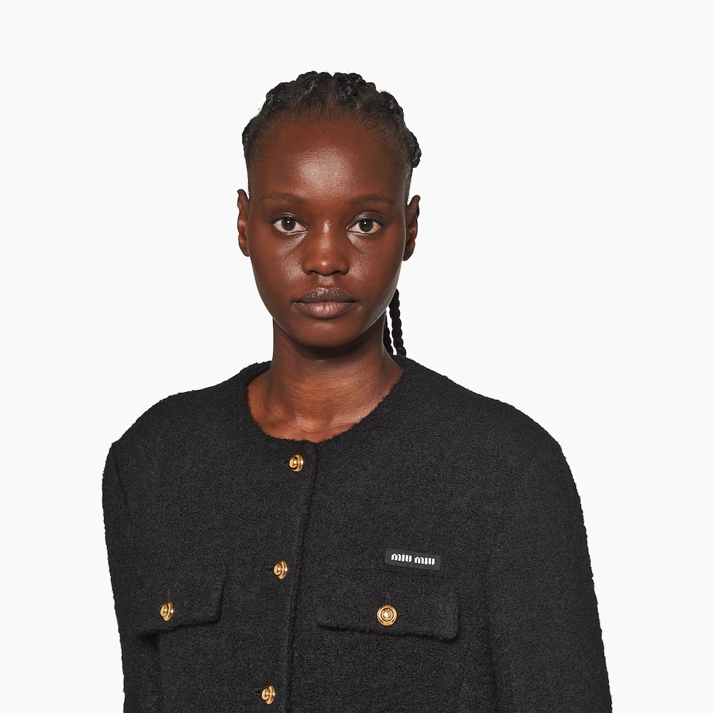 Miu Miu Single-breasted bouclé jacket | miumiu | REVERSIBLE