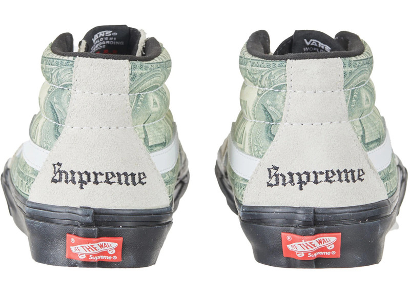 Vans 반스 x 대 스케이트 Grosso Mid 'Dollar Bill White'VN0A5FCGWHT outlook