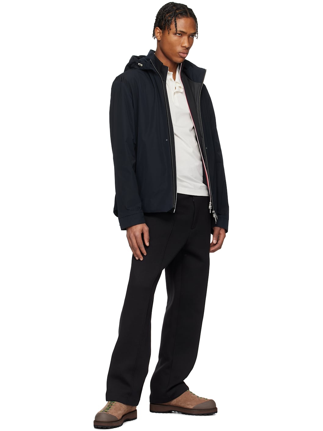 Black Logo Patch Cotton & Neoprene Sweatpants - 5