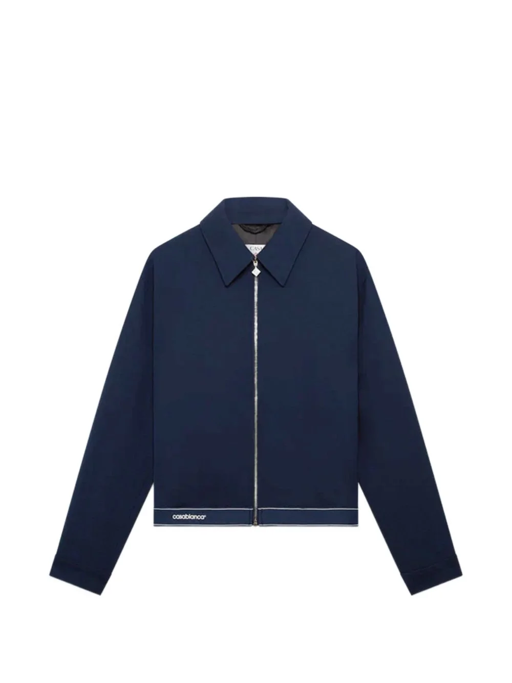 logo-trim shirt jacket - 1