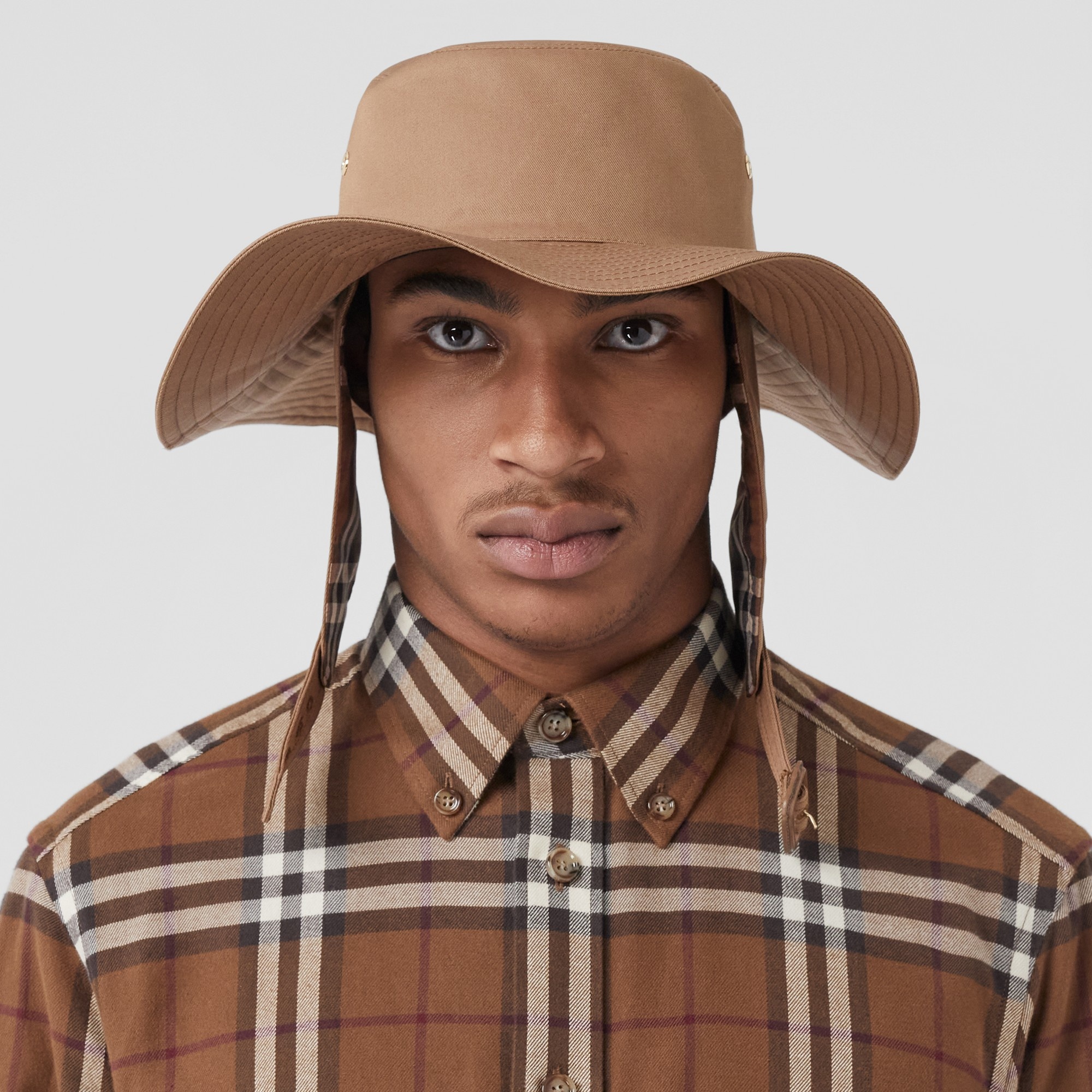 Detachable Strap Cotton Gabardine Hat - 9