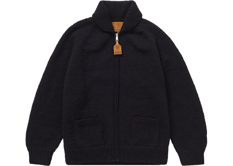 Supreme Box Logo Cowichan Sweater Black - 1