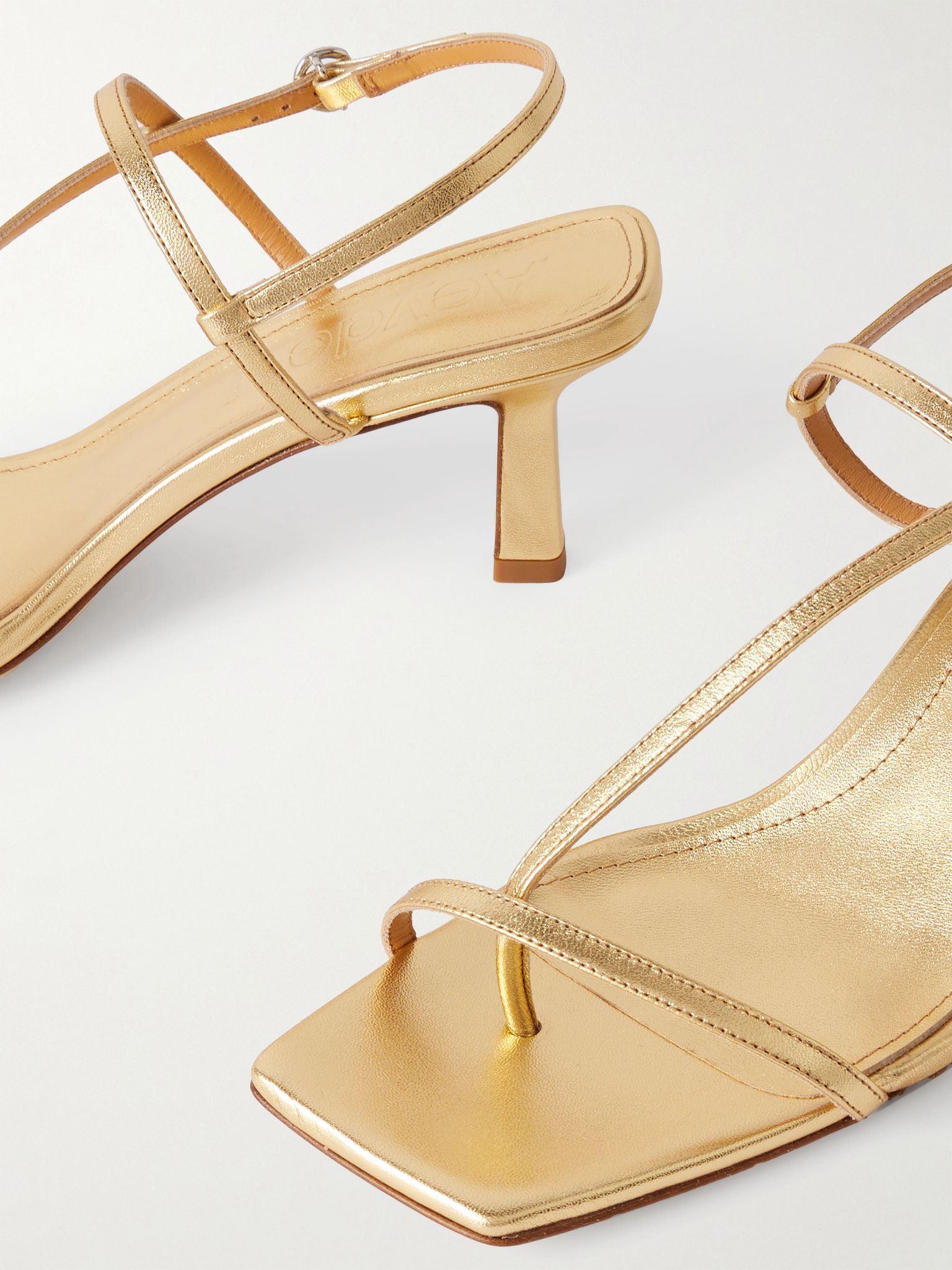Elise leather sandals Gold - 4