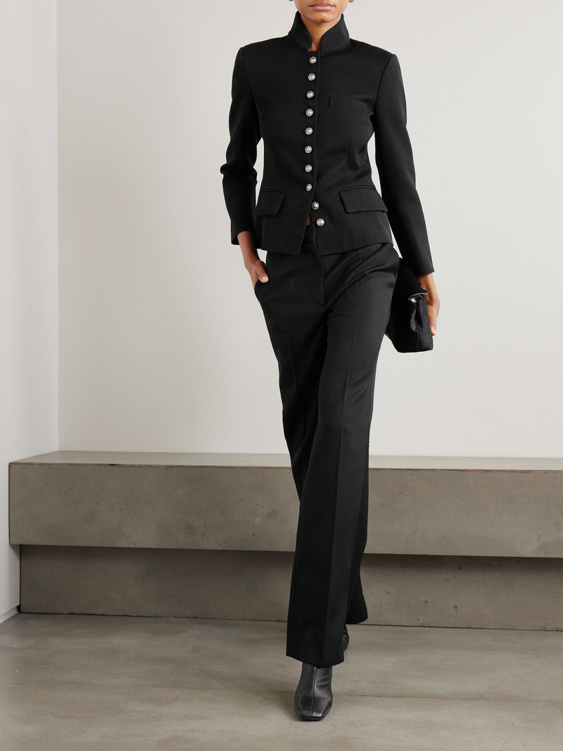EMPORIO SIRENUSE Tolly embellished wool-twill jacket Black outlook