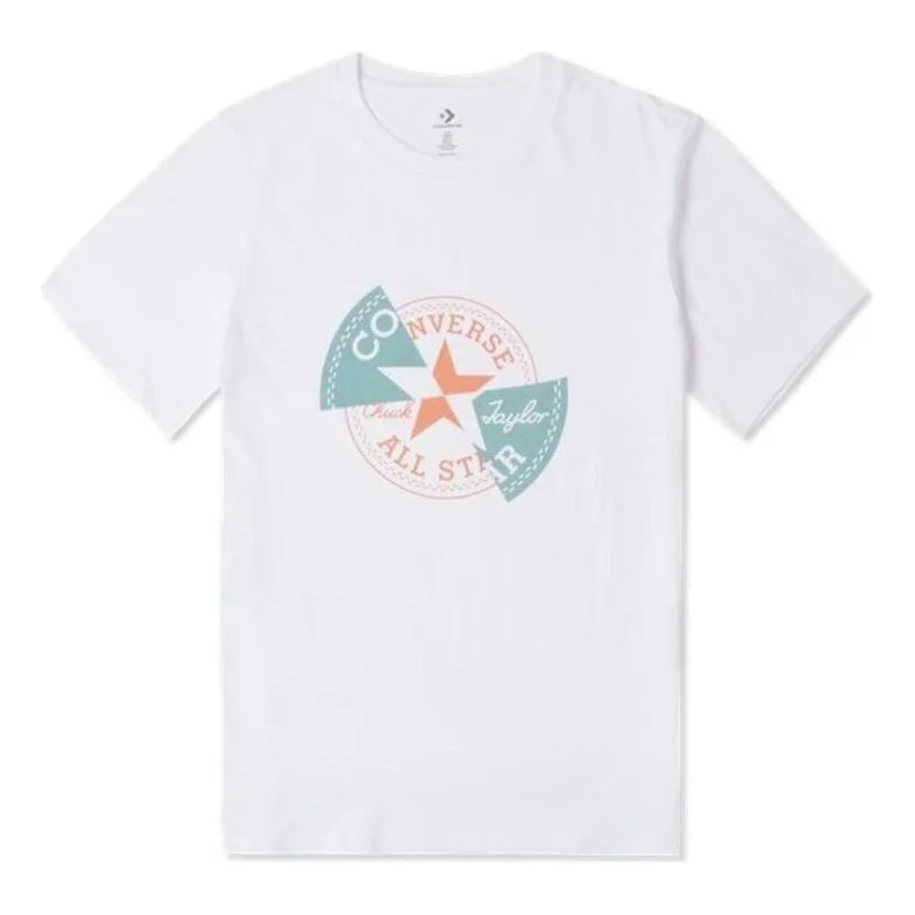 Converse Distorted Patch T-Shirt 'White Orange Teal' 10026427-A02 - 1