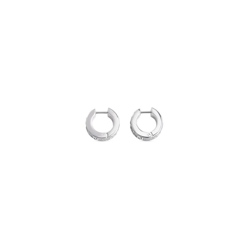 Women's Logo Hoop Earrings in Silver 3