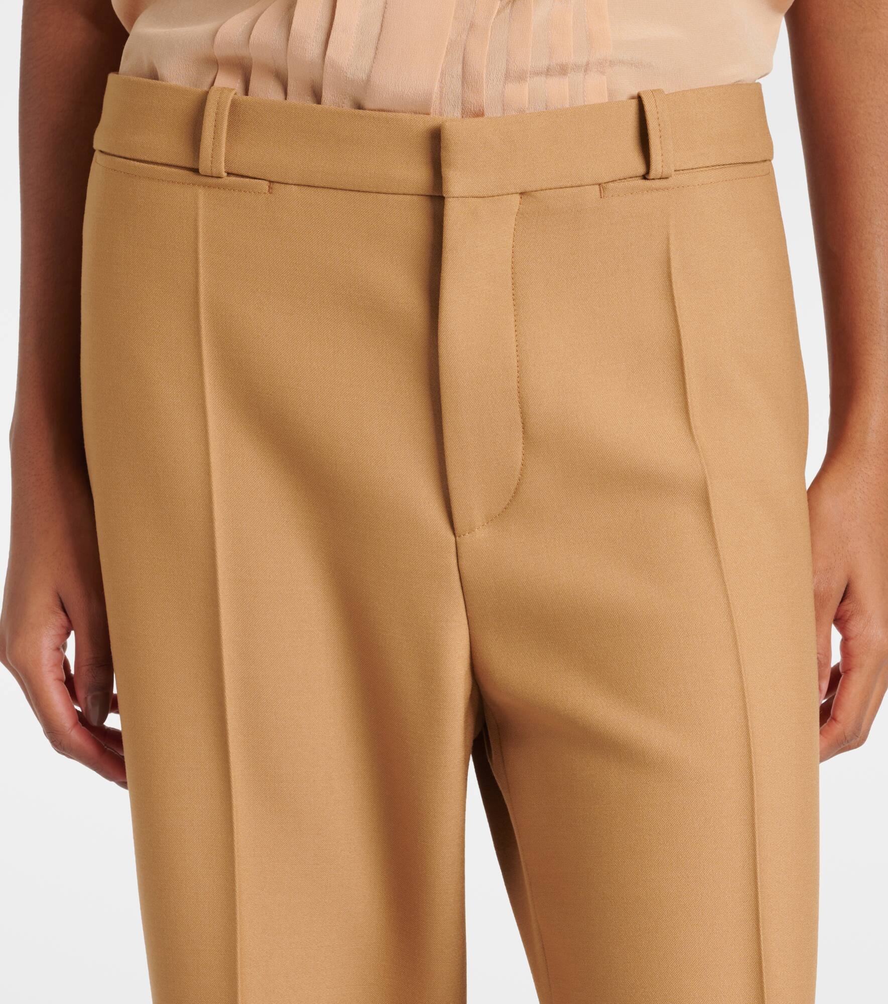 Wool grain de poudre flared pants - 3