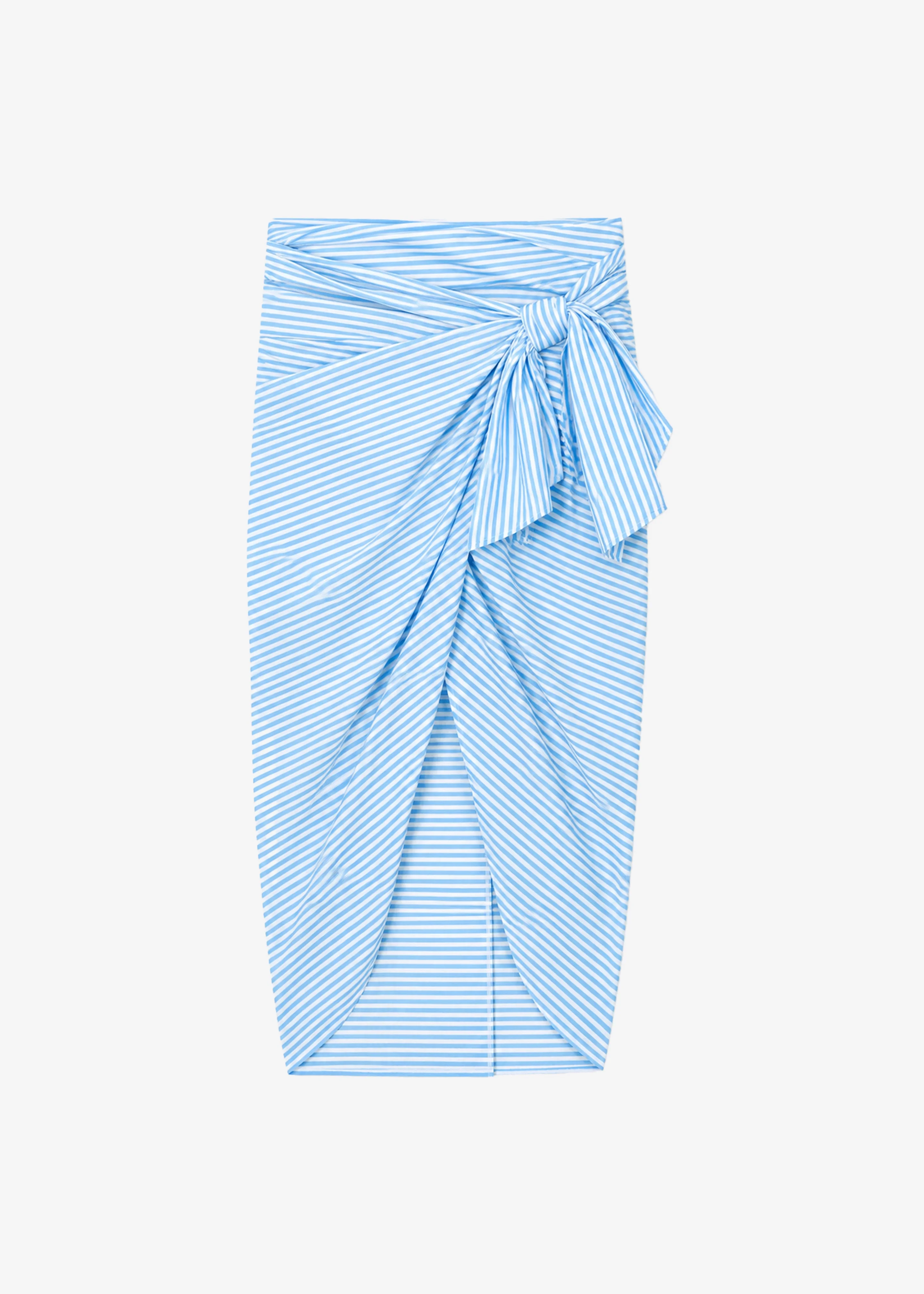 Thira Wrap Skirt - White/Light Blue - 1