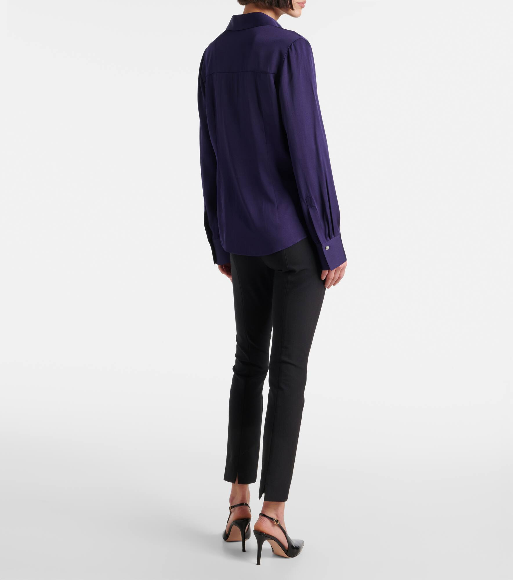 Silk-blend satin shirt - 3