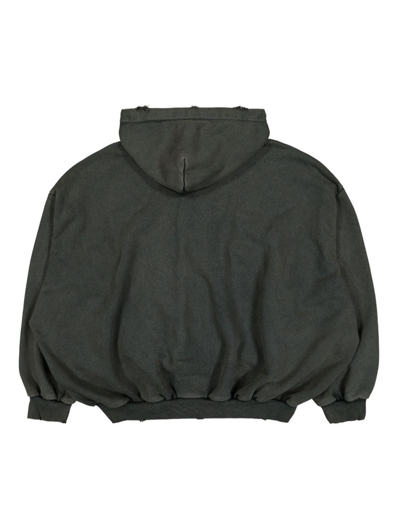 Maison MIHARAYASUHIRO frayed zip-up hoodie outlook