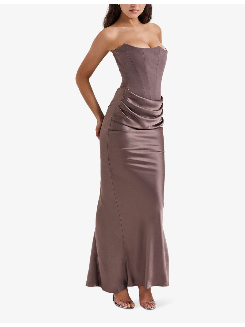 Persephone strapless corset woven maxi dress 3