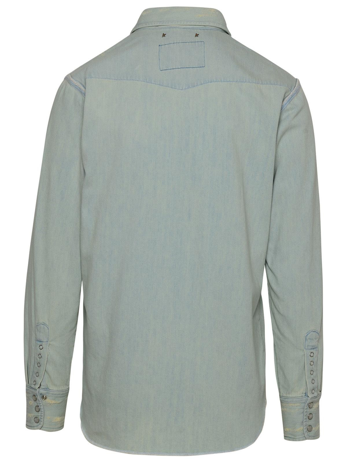 Golden Goose Light Blue Denim Shirt Men - 3
