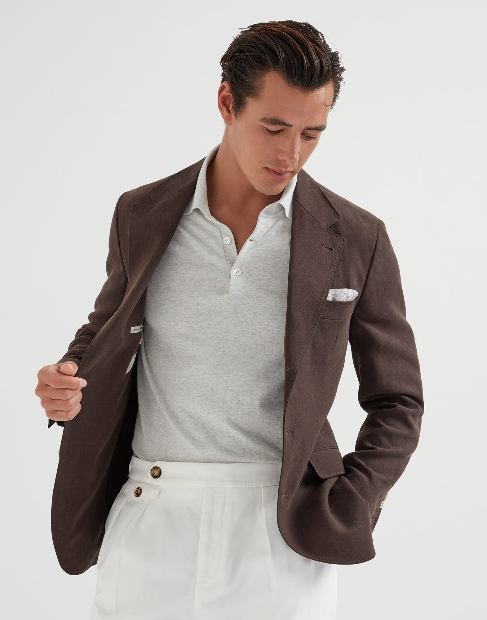 Cotton lightweight polo-style sweater - 4