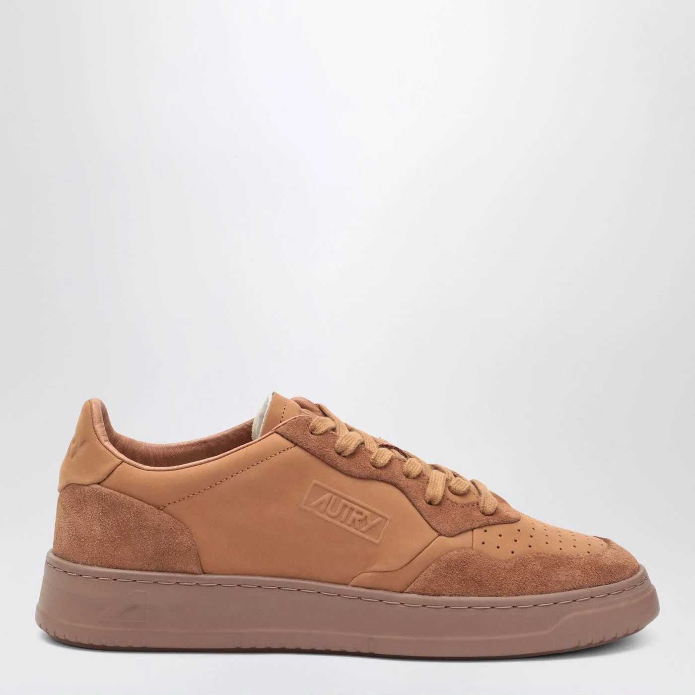 Brown Medalist sneakers in nappa and suede - 1