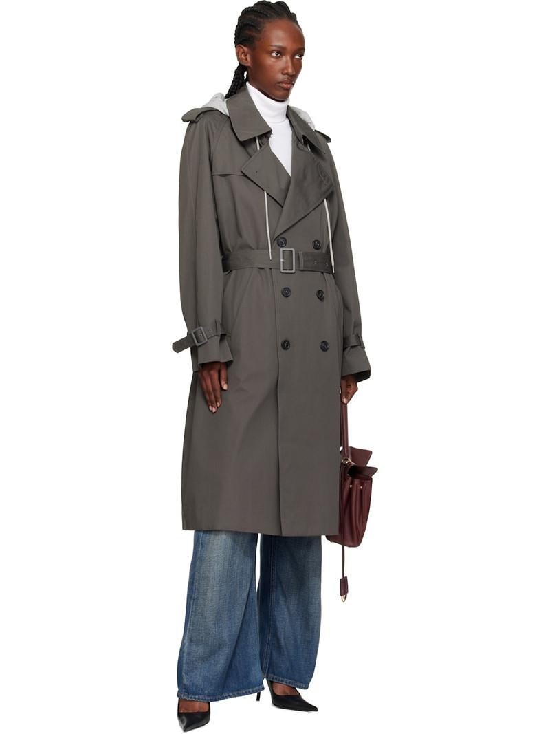 MM6 Maison Margiela Gray Cotton Drill Trench Coat outlook