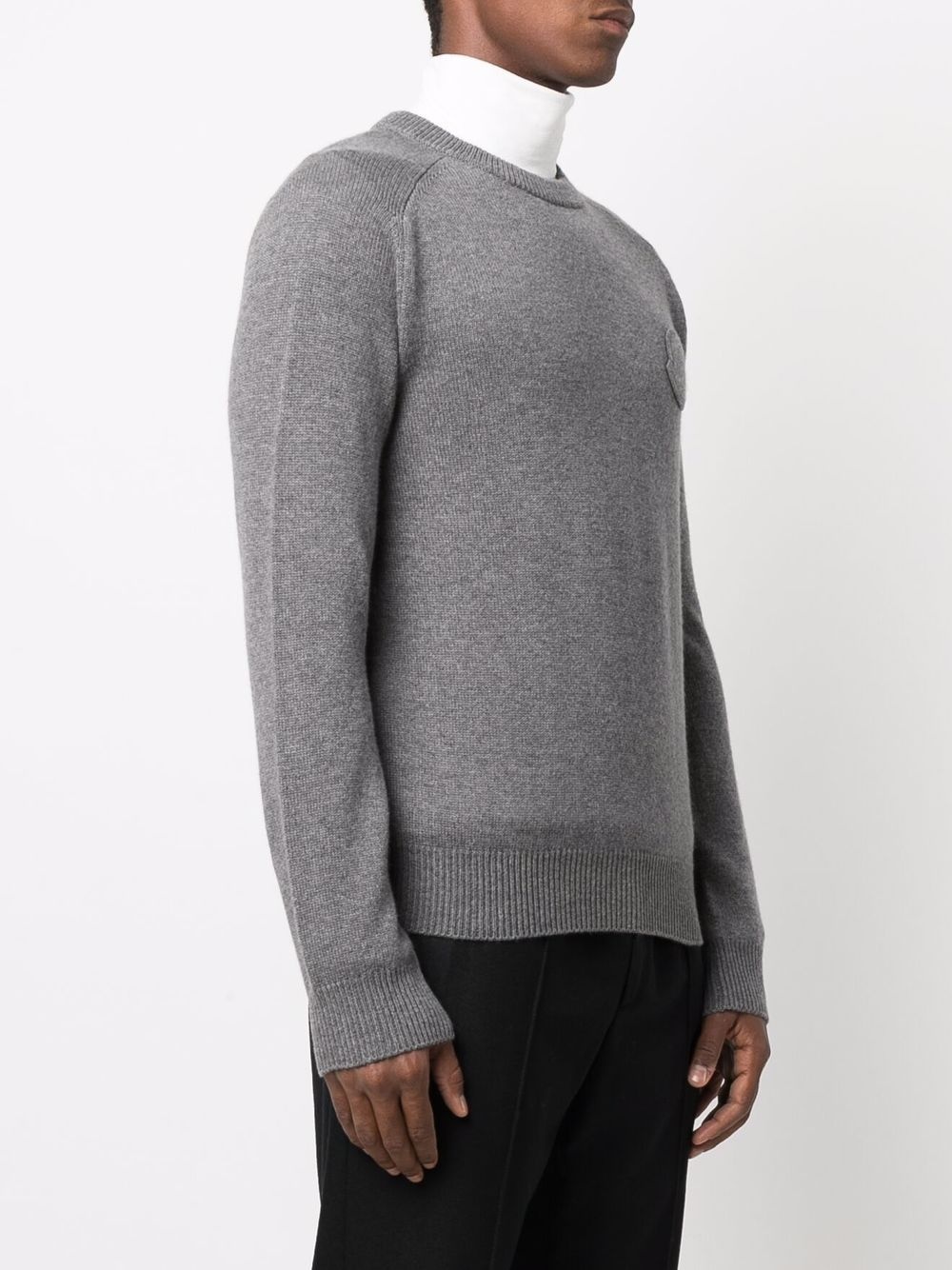 logo-patch cashmere jumper - 3