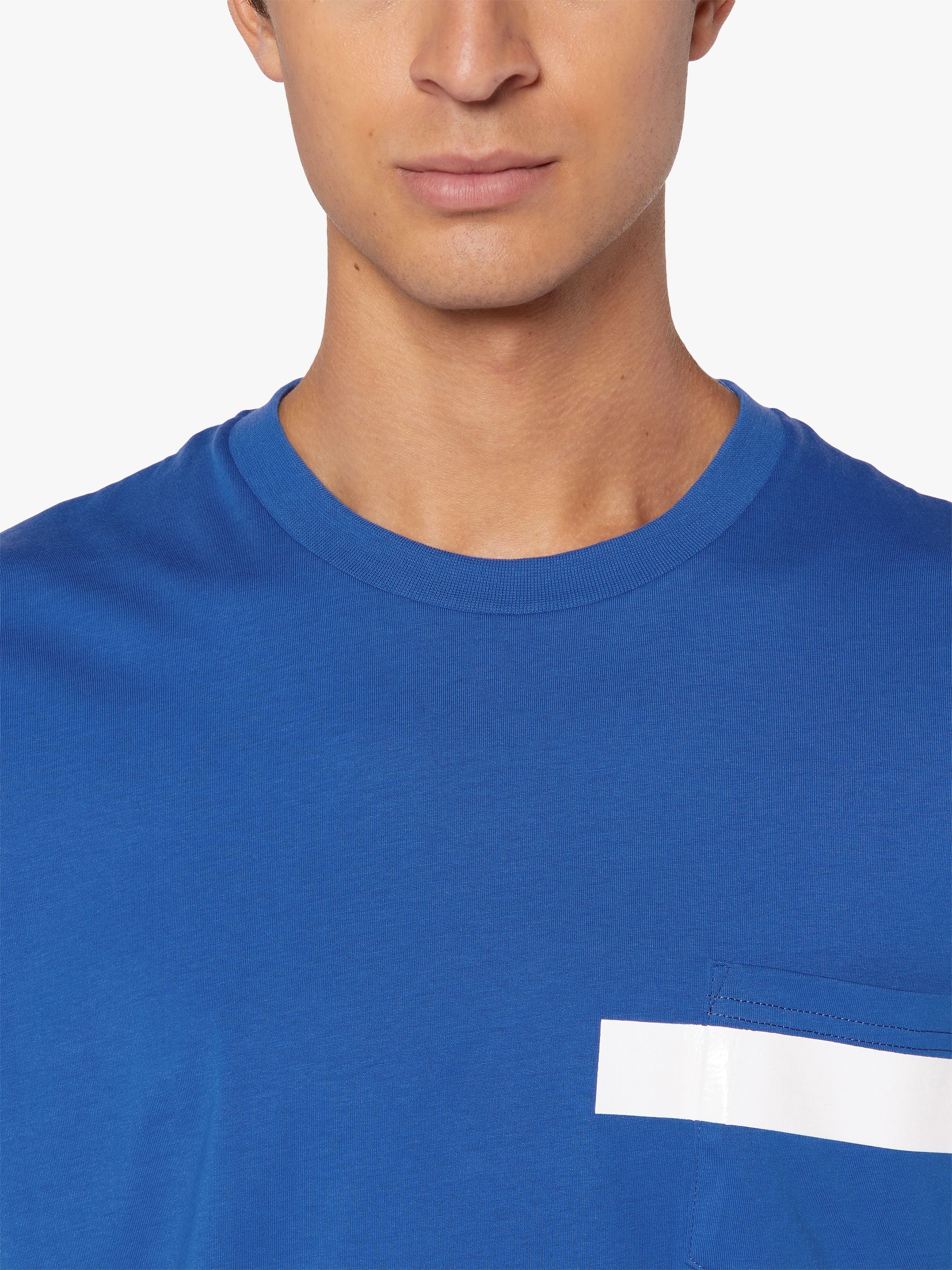 STRIPE BLUE COTTON T-SHIRT | GJM-213 - 5