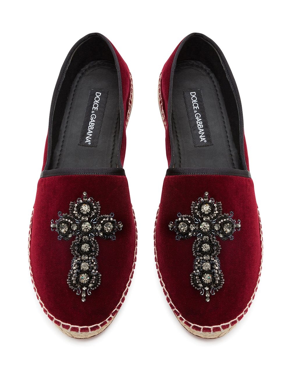 cross embellished espadrilles - 4