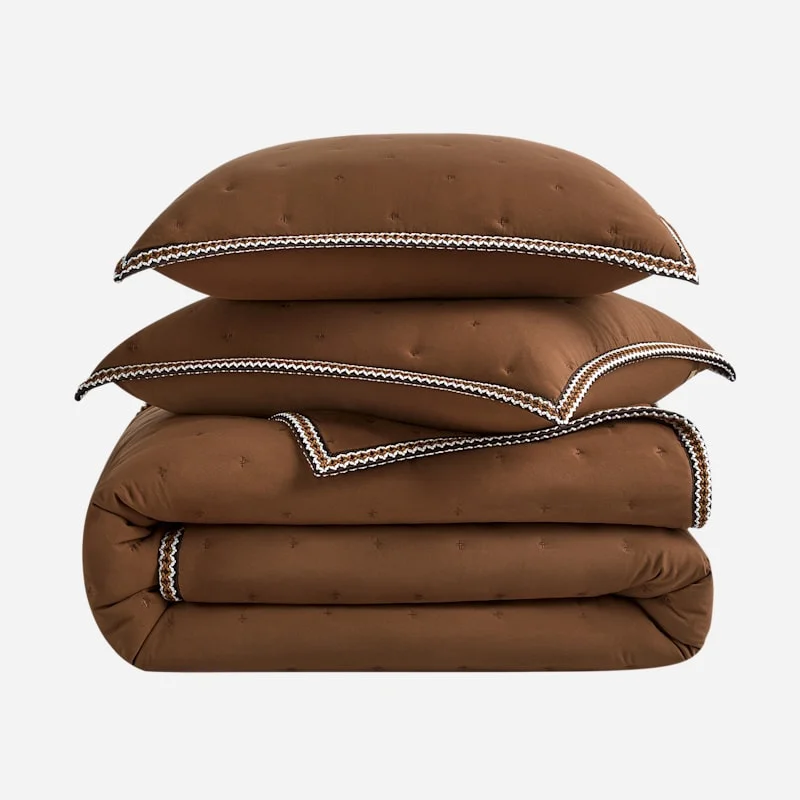 Devon UGG®braid TOB Set T/TXL Microfiber Bedding in Chestnut - 1