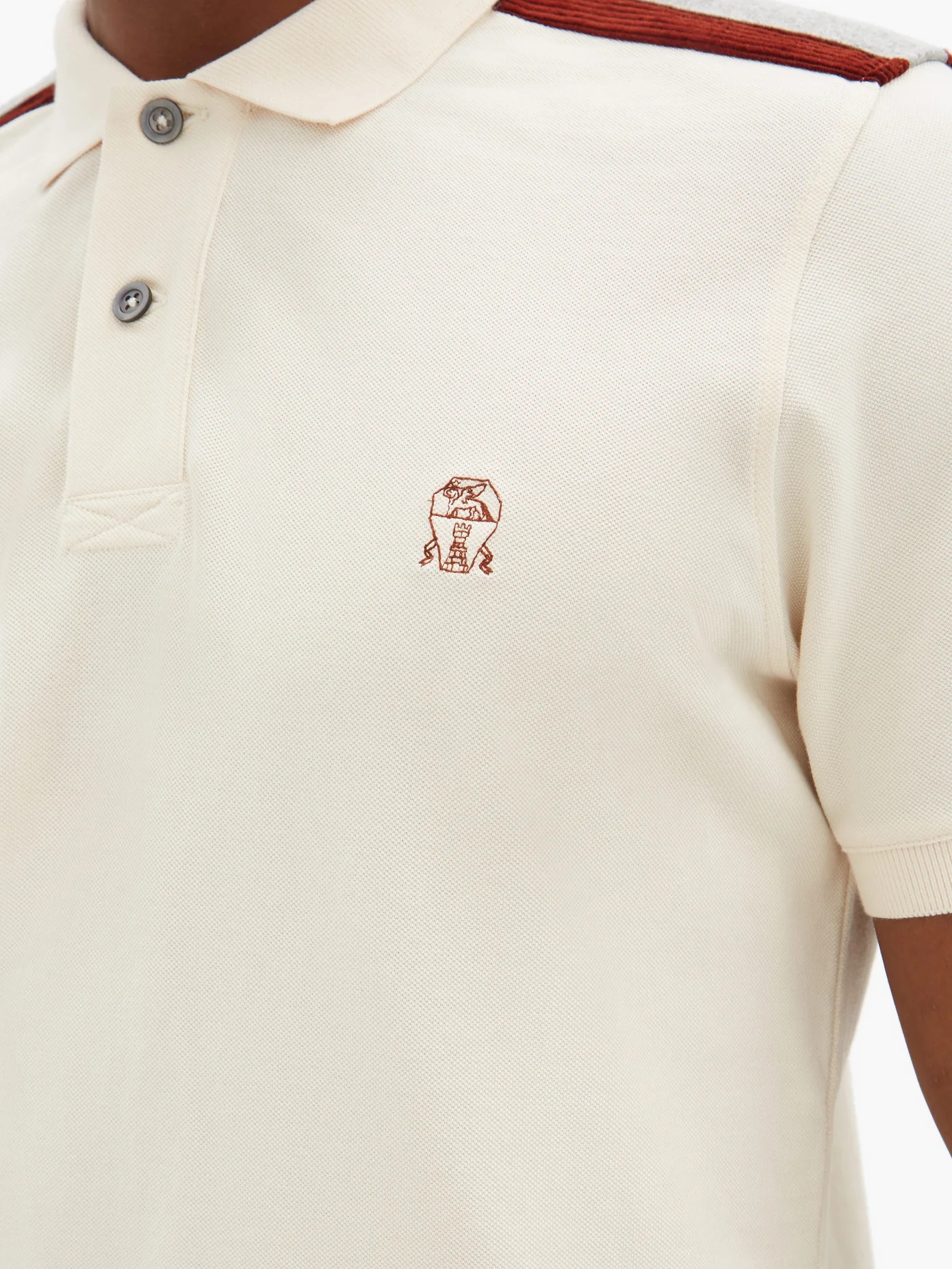 Logo-embroidered cotton-piqué polo shirt - 3