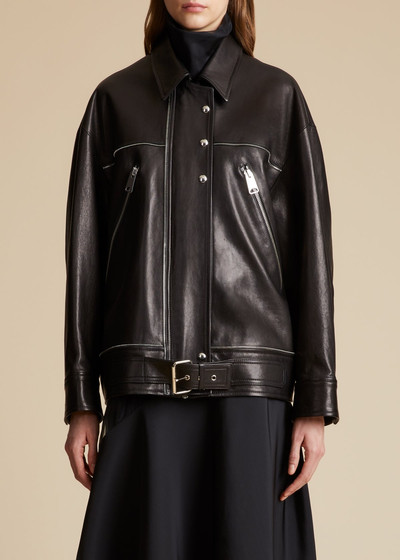 KHAITE The Herman Jacket in Black Leather outlook
