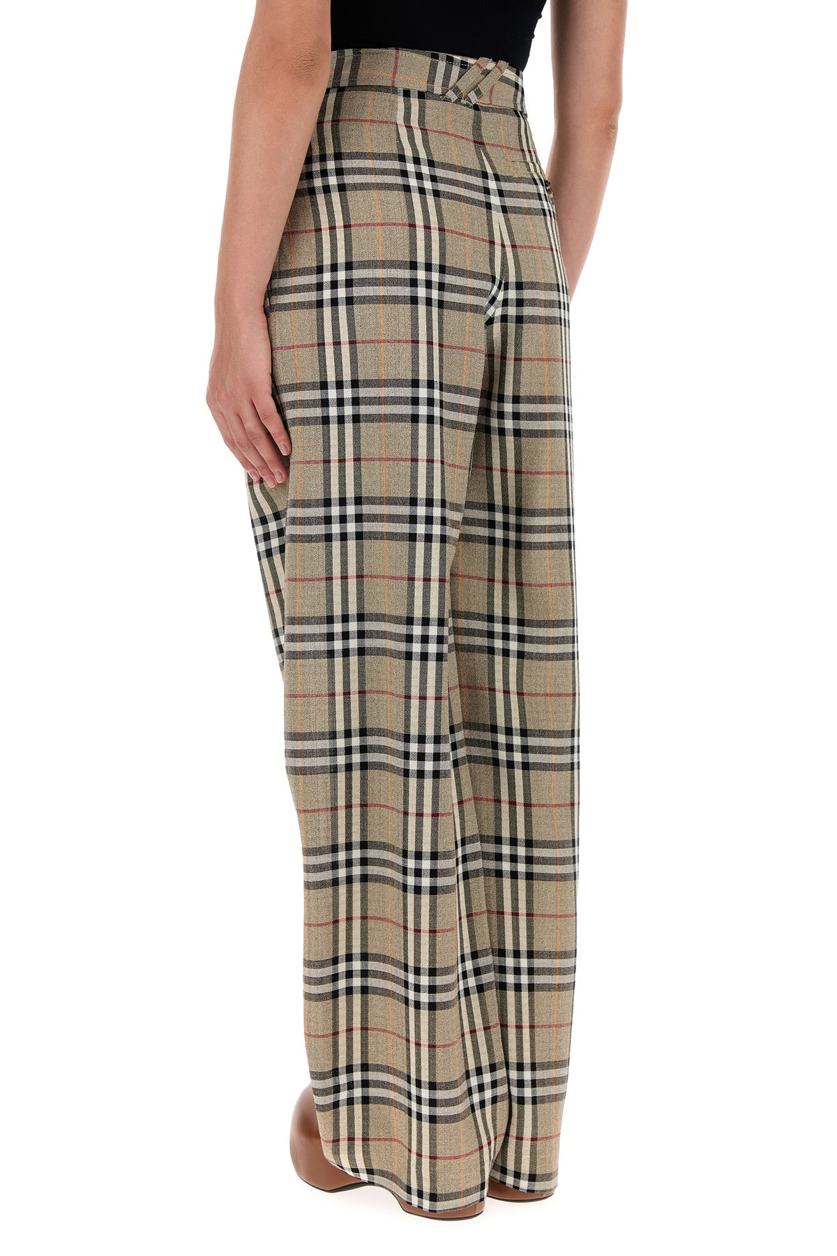 Embroidered twill wide-leg pant - 4