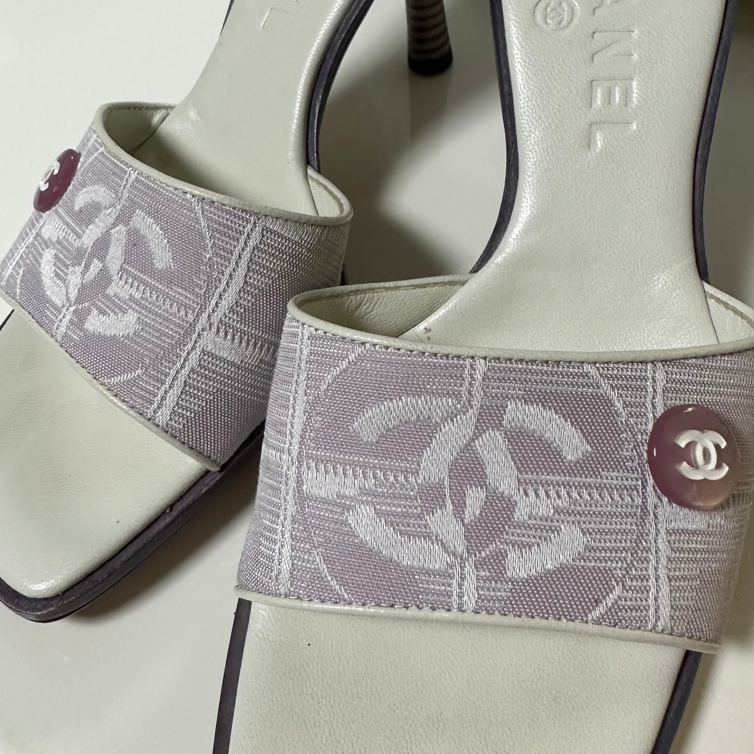 CHANEL Travel Line CC Logo Canvas Sandals - 5
