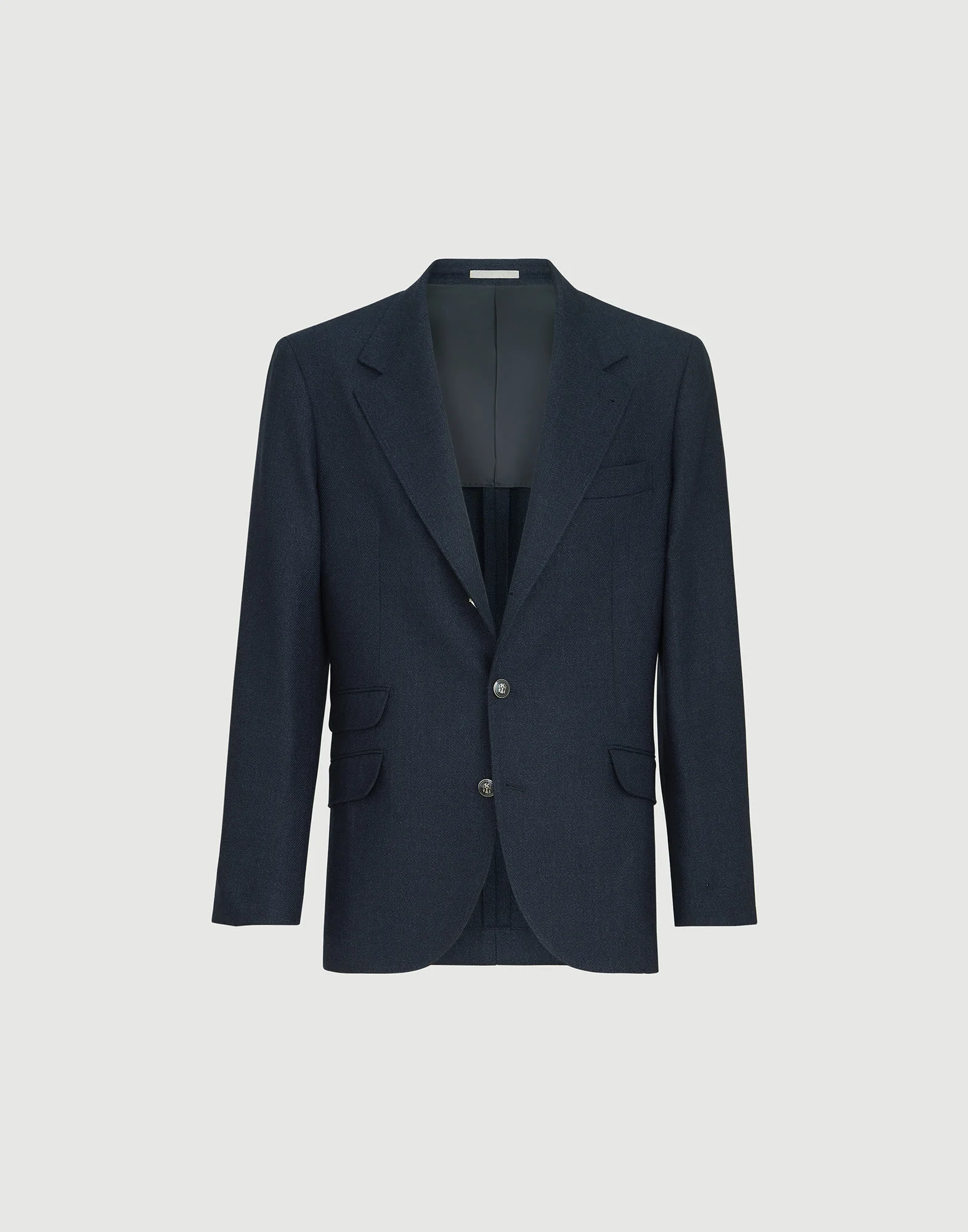 Mouliné virgin wool twill deconstructed Cavallo blazer with metal buttons - 1