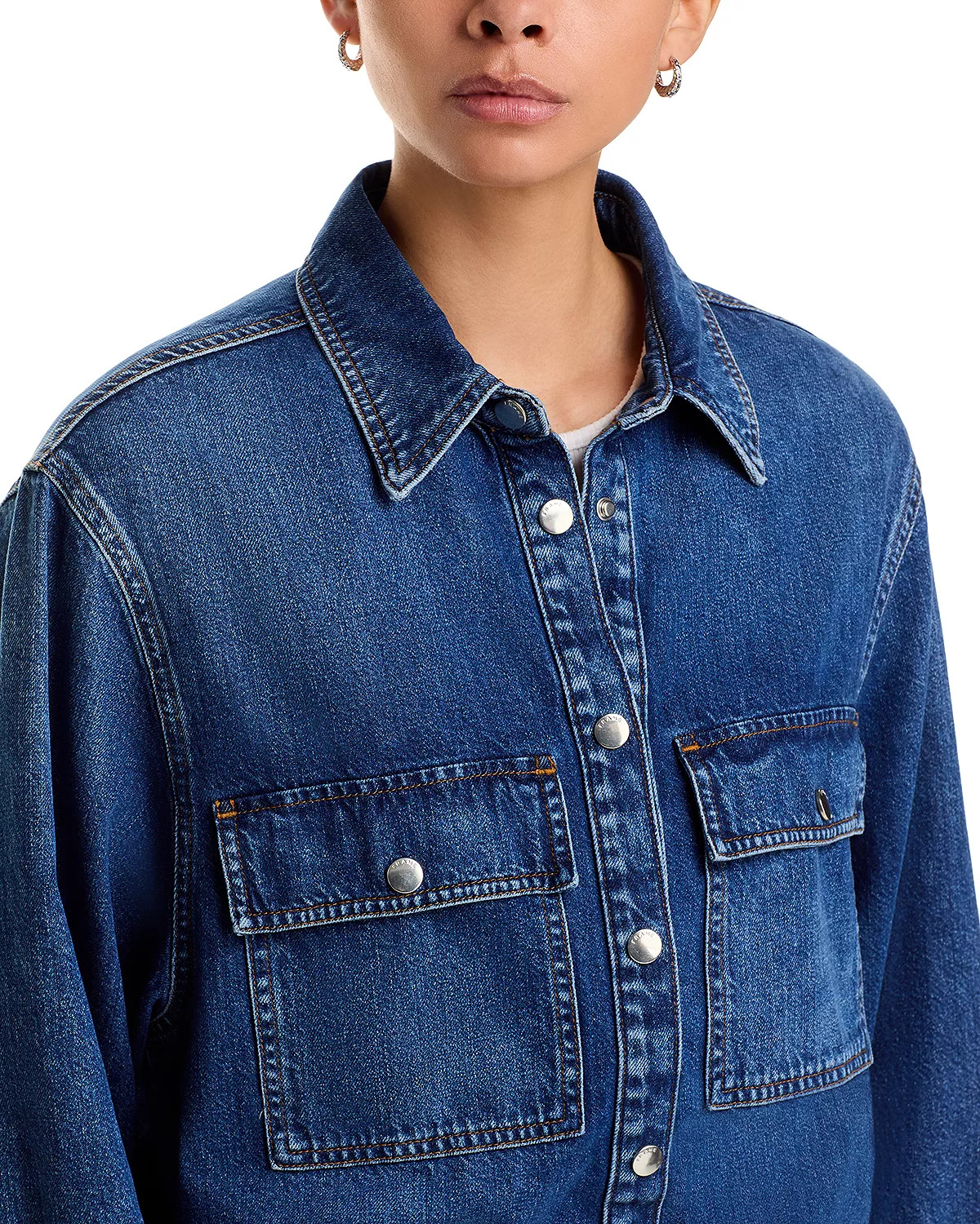 The Long Sleeve Hi Low Denim Shirt - 5