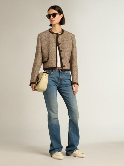 Golden Goose Brown cropped jacket with button fastening outlook