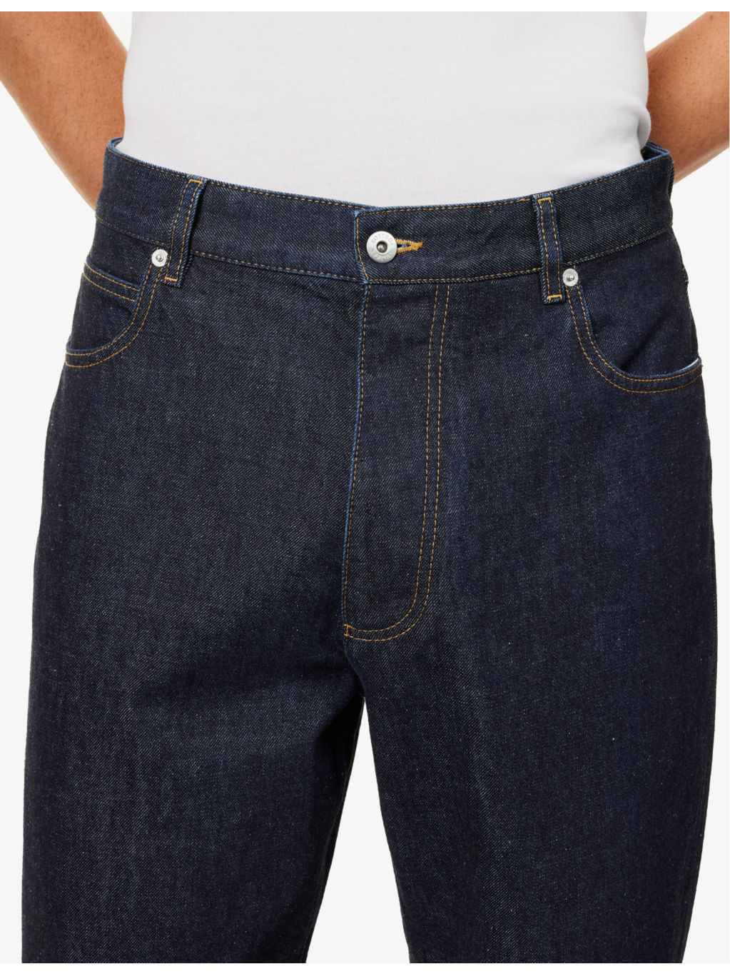 Brand-patch contrast-stitching wide-leg regular-fit wool trousers - 5