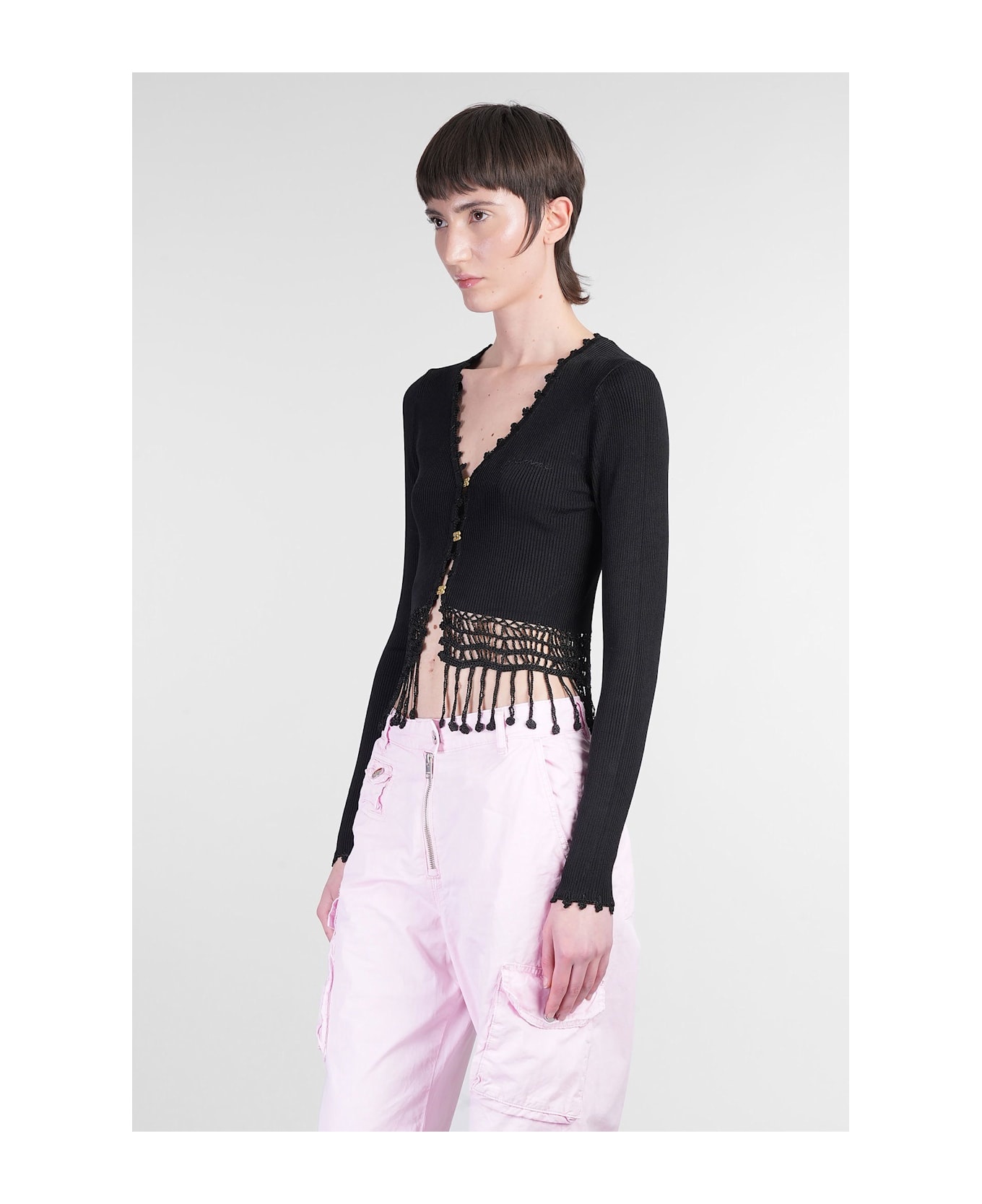 Cardigan In Black Viscose - 4