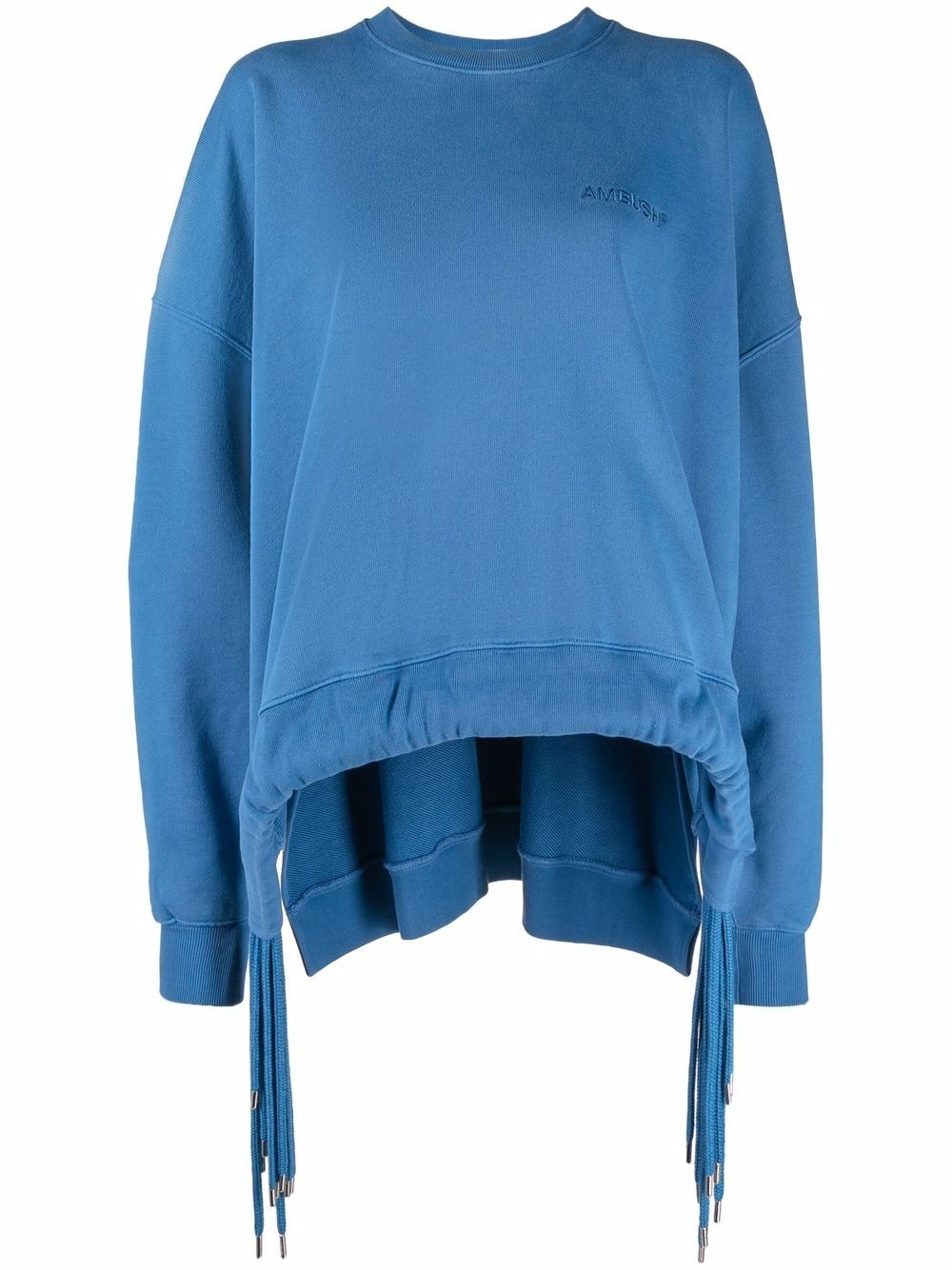 cord-detail crewneck sweatshirt - 1