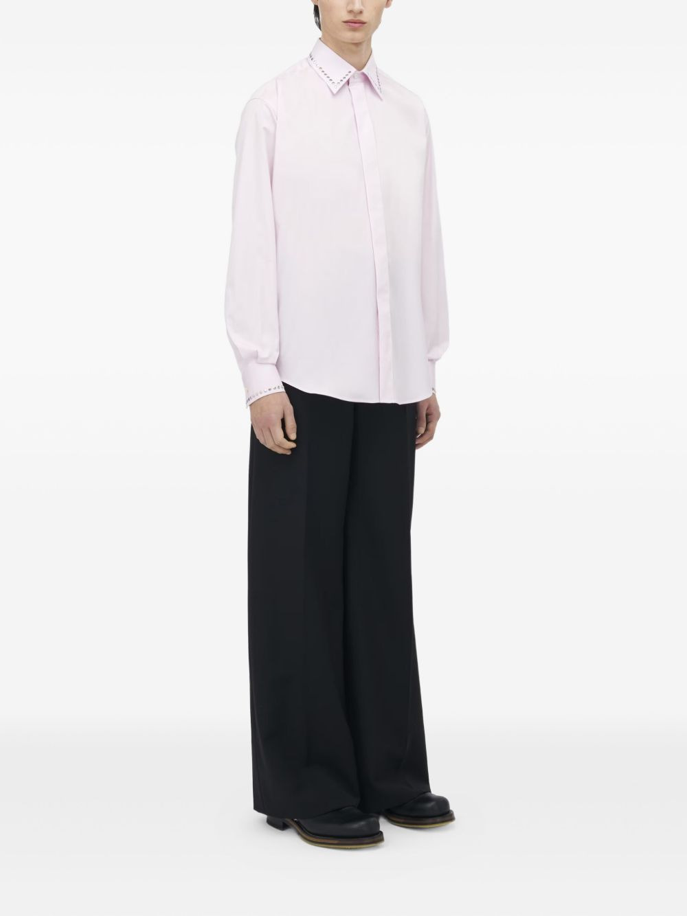 embellished-collar cotton shirt - 3