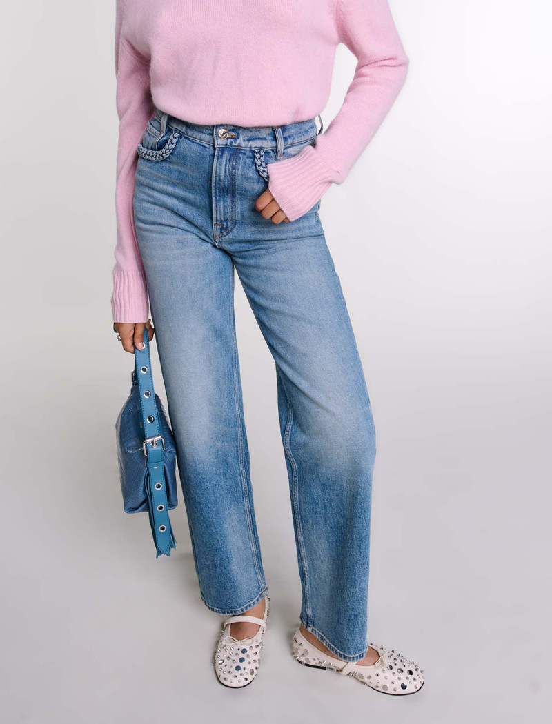 Straight-leg braided detail jeans 6