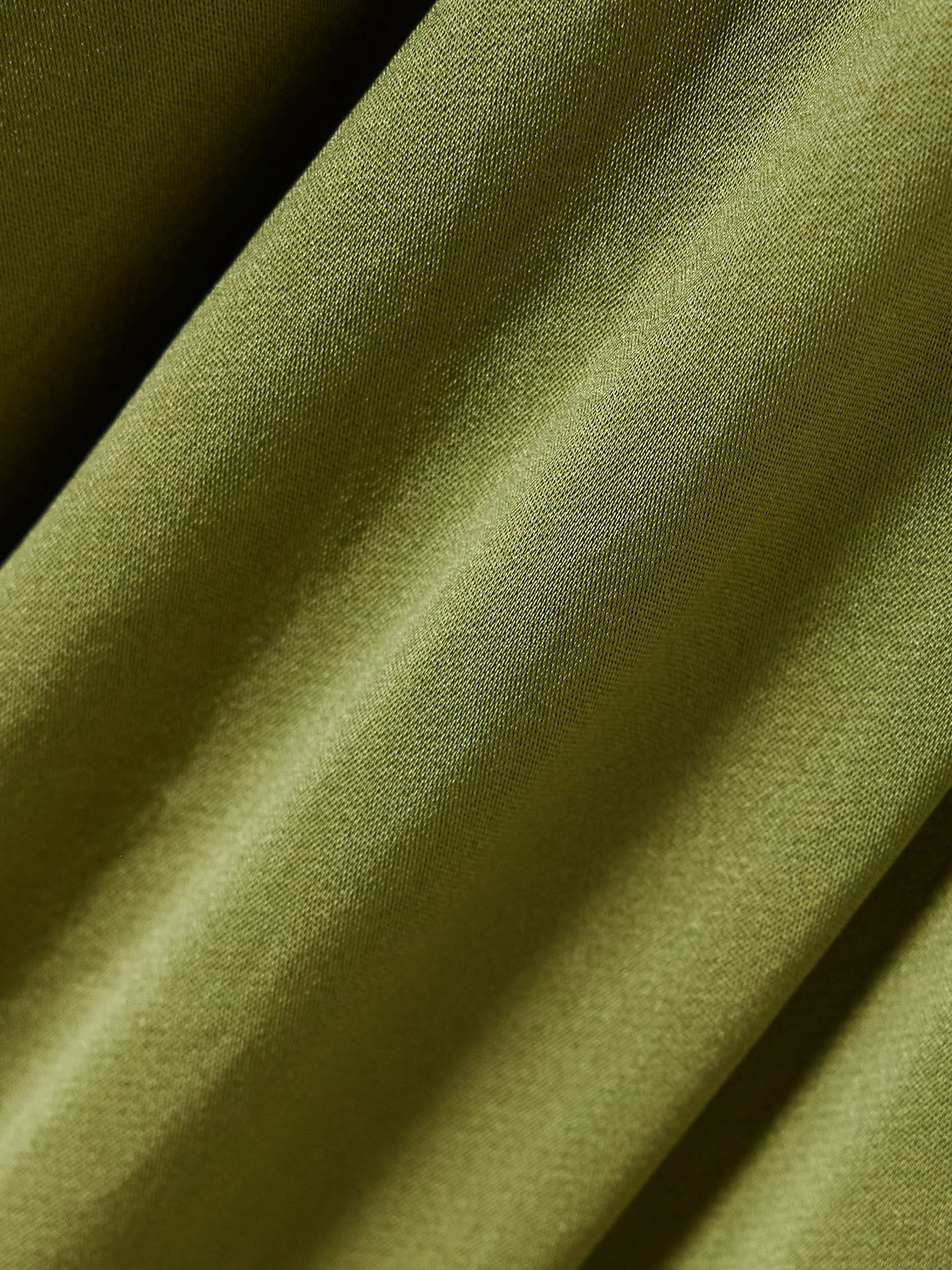 Ruched satin midi skirt Green - 4