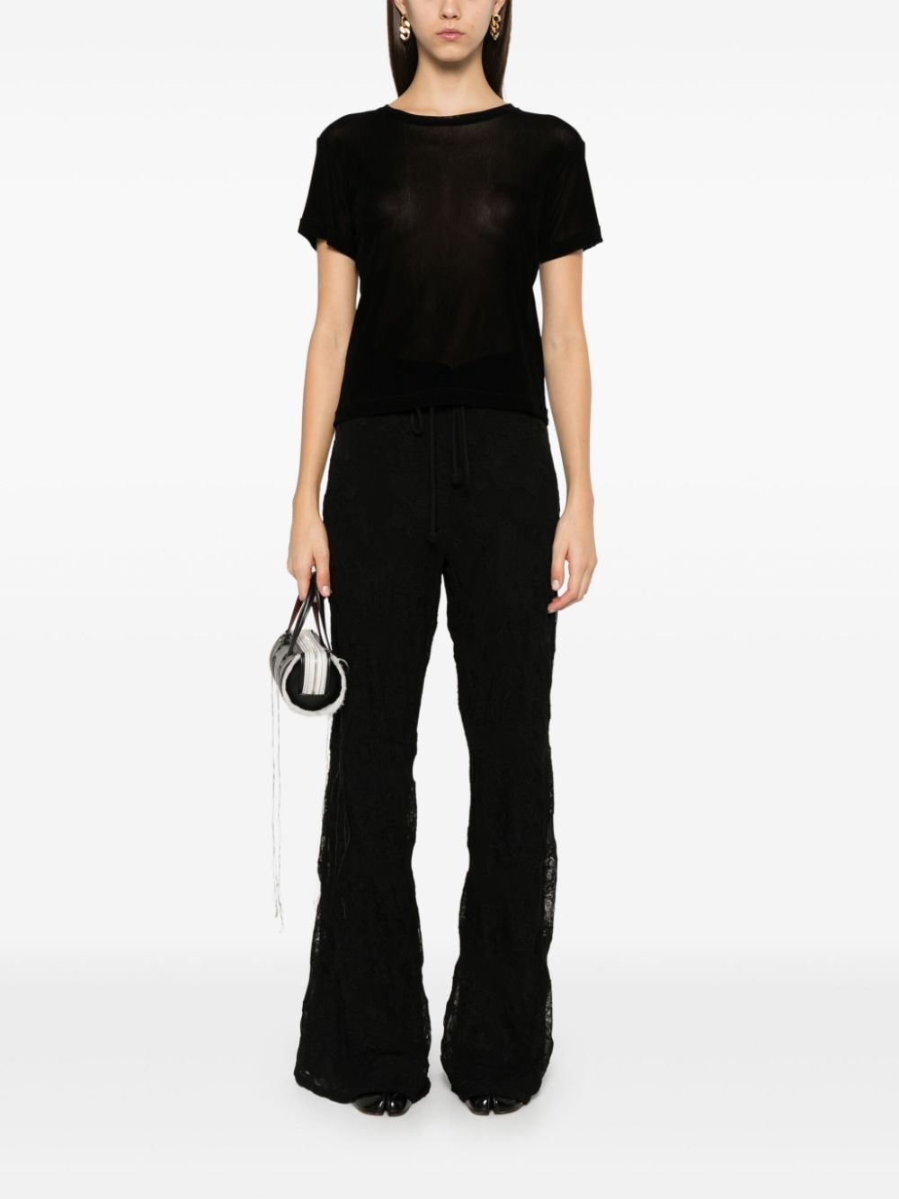 floral-lace trousers - 2