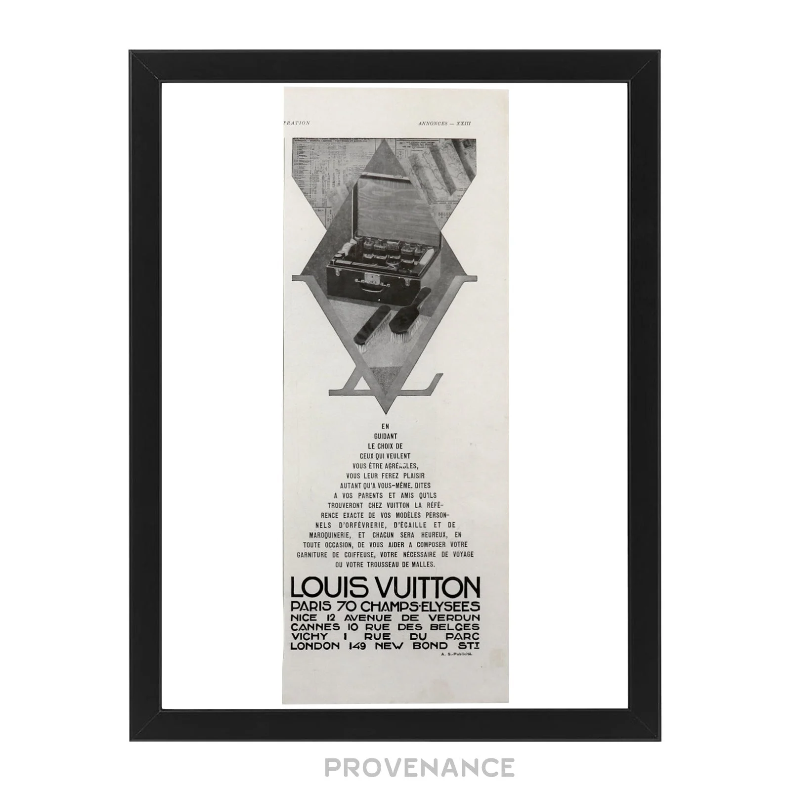 Louis Vuitton Antique Vintage Newsprint Ad - Beauty Trunk - 1