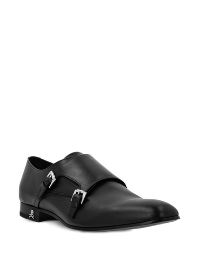 PHILIPP PLEIN almond-toe leather derby shoes outlook